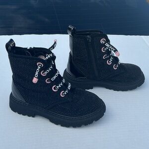 DKNY Black Boots with Pink Laces